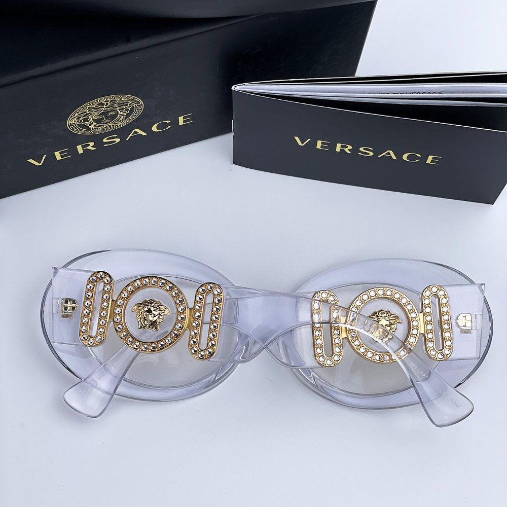 NEW VERSACE MAXI BIGGIE 148/1W Crystal Clear Oval Women 😎 - Picture 4 of 13